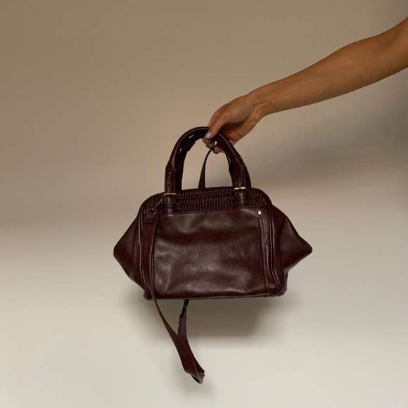 Burgundy zara bowler bag - Picture 1 of 2